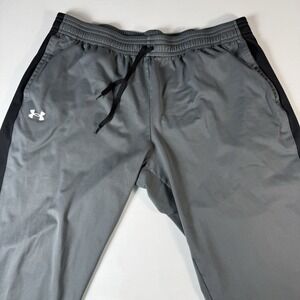 Under Armour Pants Mens 3XLT Tall Black Gray Loose Athletic Track Joggers